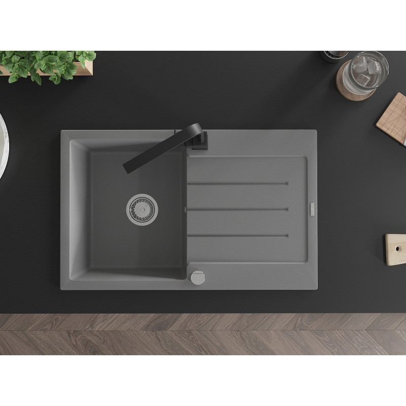 Mexen Bruno гранитна кухненска мивка с една камера с отцедник и кухненски
