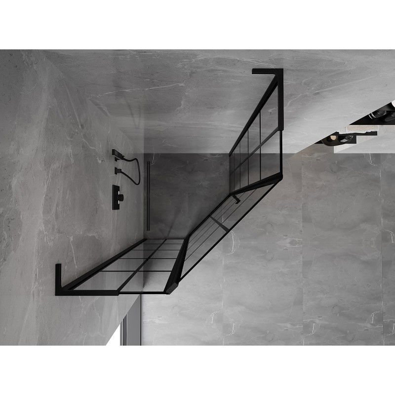 Mexen Mist L петоъгълна душ кабина лява 90 x 90 cm, черна решетка, черна - 8A8L-090-090-70-77-L