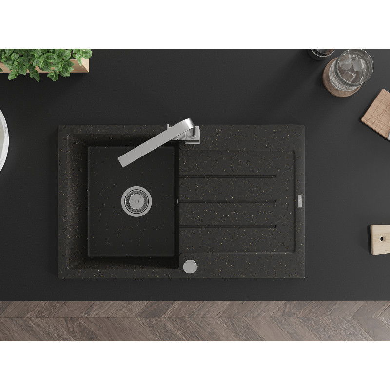 Mexen Bruno гранитна кухненска мивка с 1 отделение с отцедник и кухненски