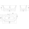 Mexen Oval Slim самостоятелна вана за стена 170 x 80 см, бяла, четкан меден