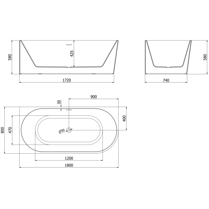 Mexen Mia Свободностояща ъглова вана лява 180 x 80 см, бяла, прелив злато