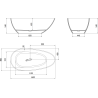 Mexen Glass прозрачна свободностояща вана 160 x 80 см, черна, хромиран сифон