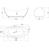 Mexen Vea прозрачна свободностояща вана 180 x 80 cm, черен, хромиран щепсел
