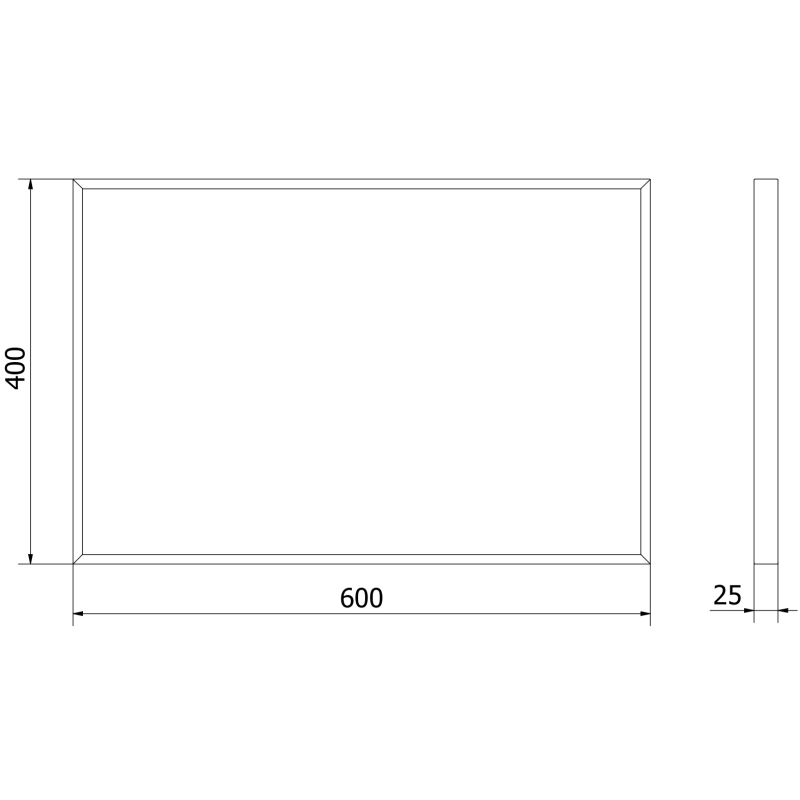 Mexen Loft правоъгълно огледало за баня 60 x 40 cm, черна рамка - 9852-060-040-000-70