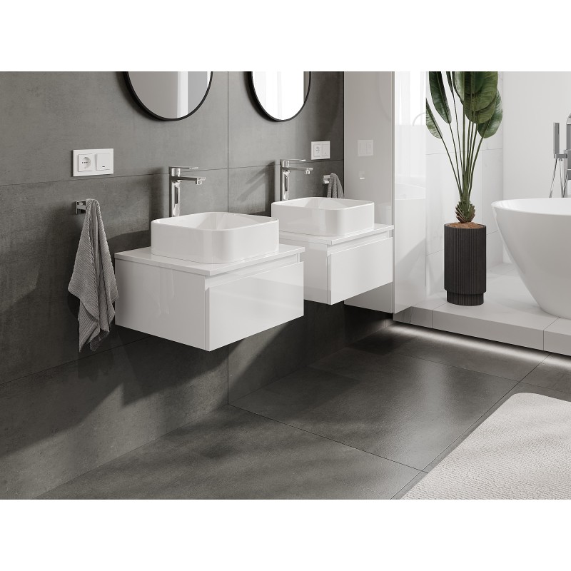 Mexen Orio шкаф за баня под умивалник 50 см с плот, 1 чекмедже, бял гланц - 91A10-05023-1-BFC00