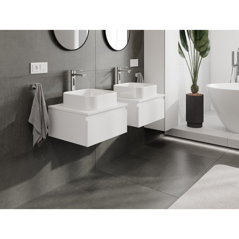 Mexen Orio шкафче за баня под мивка 50 см с плот, 1 чекмедже, бял мат