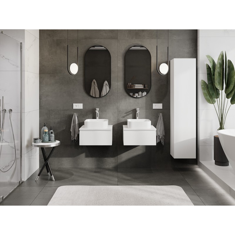 Mexen Orio шкафче за баня под мивка 50 см с плот, 1 чекмедже, бял мат