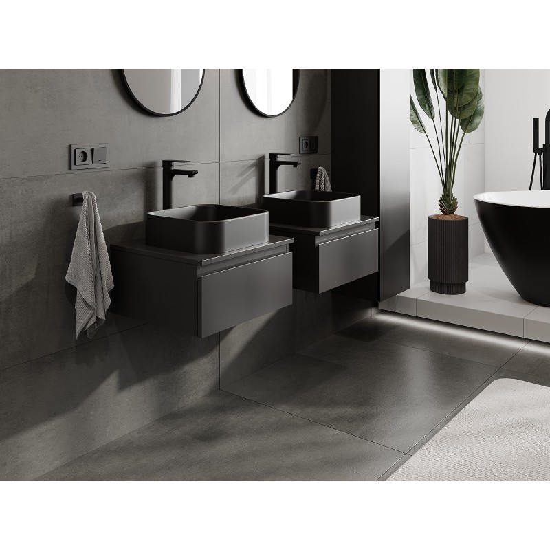 Mexen Orio баня шкаф под мивка 50 см с плот, 1 чекмедже, черен мат - 91A10-05023-1-BFC71