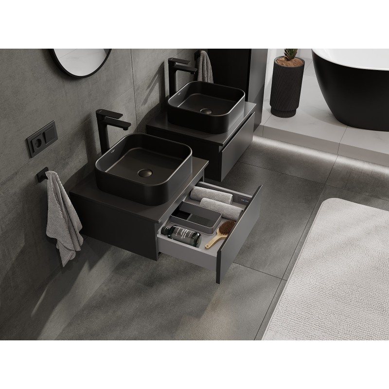 Mexen Orio баня шкаф под мивка 50 см с плот, 1 чекмедже, черен мат - 91A10-05023-1-BFC71