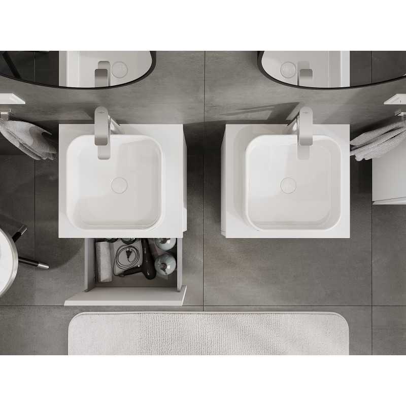 Mexen Orio баня шкаф под мивка 50 см с плот, 1 чекмедже, бял мат - 91A10-05047-1-BFC01