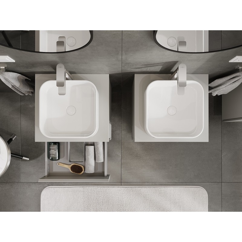 Mexen Orio шкаф за баня за мивка 50 см с плот, 2 чекмеджета, сив мат - 91A10-05047-2-BFFC62