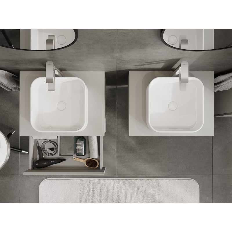 Mexen Orio шкаф за баня под мивка 60 см с плот, 1 чекмедже, сив мат - 91A10-06023-1-BFC62