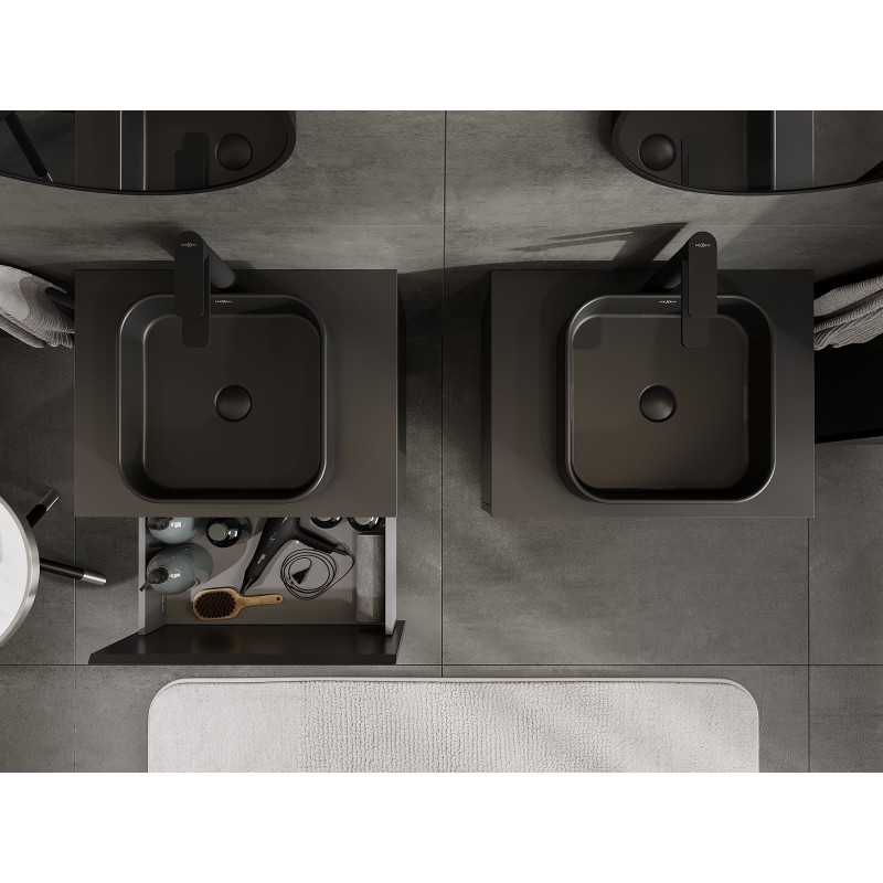 Mexen Orio шкаф за баня под умивалник 60 см с плот, 1 чекмедже, черно мат - 91A10-06047-1-BFC71