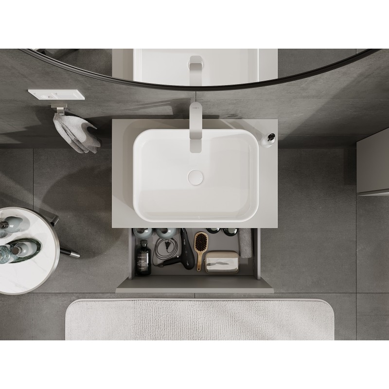 Mexen Orio шкафче за баня под умивалник 70 см с плот, 1 чекмедже, сив мат - 91A10-07047-1-BFC62