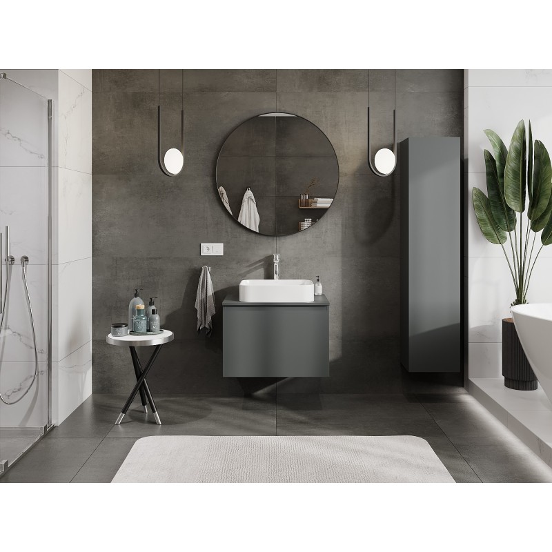 Mexen Orio шкафче за баня под мивка 70 см с плот, 1 чекмедже, мат графит - 91A10-07047-1-BFC66