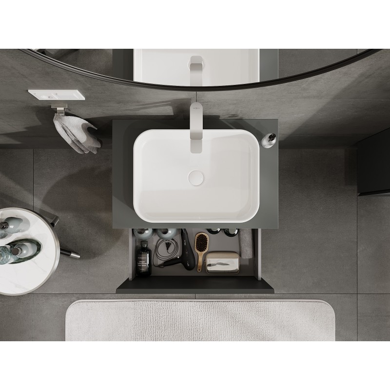 Mexen Orio шкафче за баня под мивка 70 см с плот, 1 чекмедже, мат графит - 91A10-07047-1-BFC66