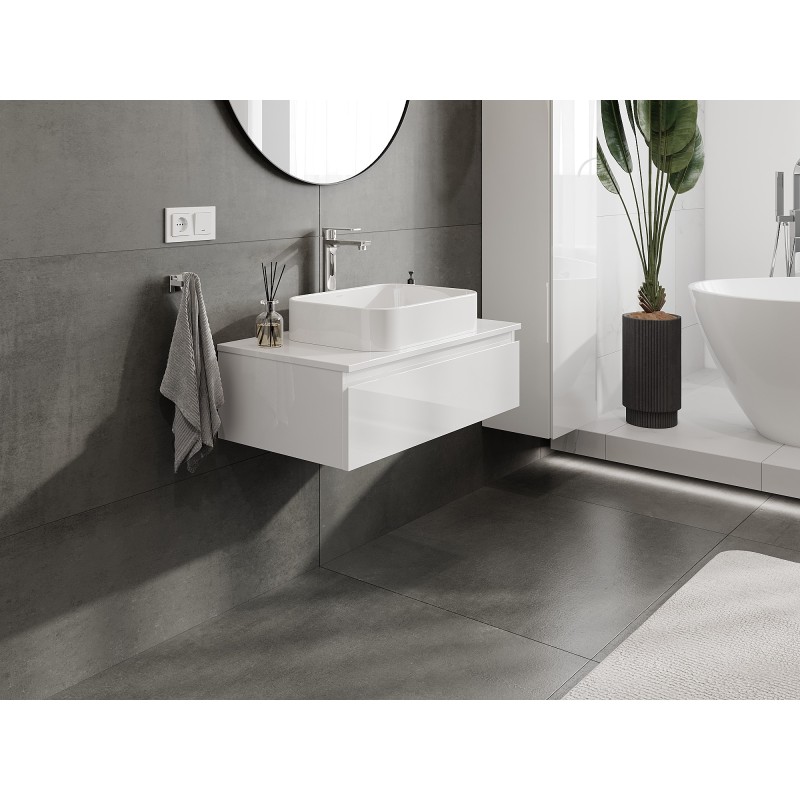 Mexen Orio шкафче за баня под мивка 80 см с плот, 1 чекмедже, бял гланц - 91A10-08023-1-BFC00