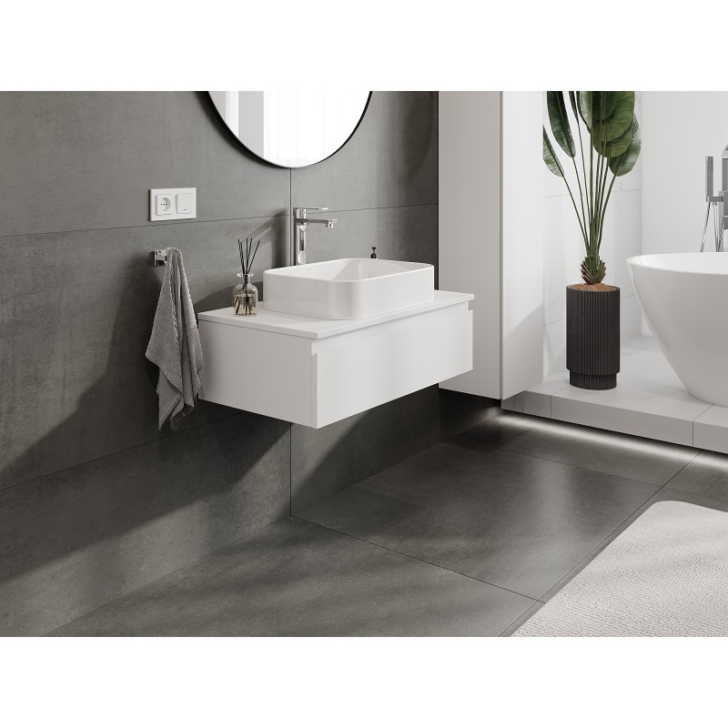 Mexen Orio шкаф за баня под умивалник 80 см с плот, 1 чекмедже, бял мат - 91A10-08023-1-BFC01