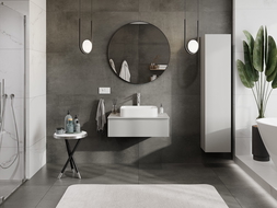 Mexen Orio баня шкаф за мивка 80 см с плот, 1 чекмедже, сив мат - 91A10-08023-1-BFC62