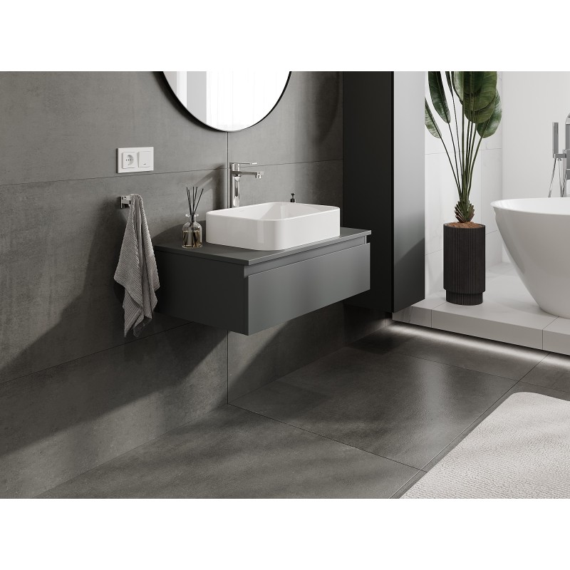 Mexen Orio шкаф за баня под мивка 80 см с плот, 1 чекмедже, мат графит