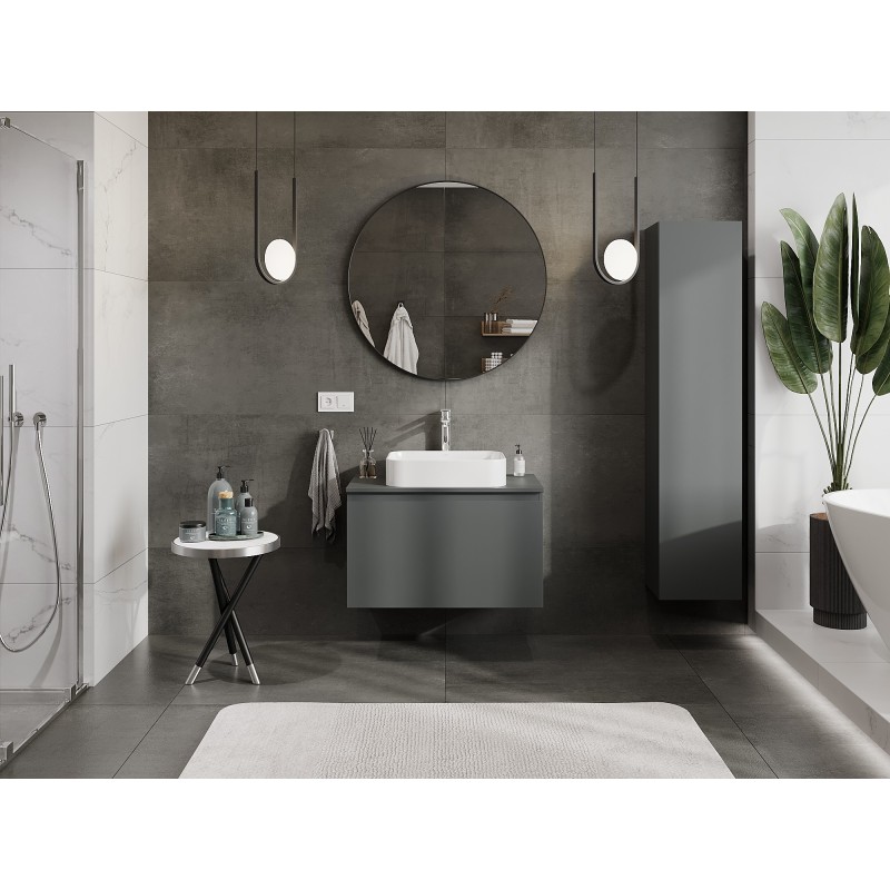 Mexen Orio шкаф за баня под умивалник 80 см с плот, 1 чекмедже, мат графит - 91A10-08047-1-BFC66