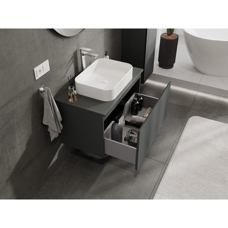 Mexen Orio шкаф за баня под умивалник 80 см с плот, 1 чекмедже, мат графит - 91A10-08047-1-BFC66