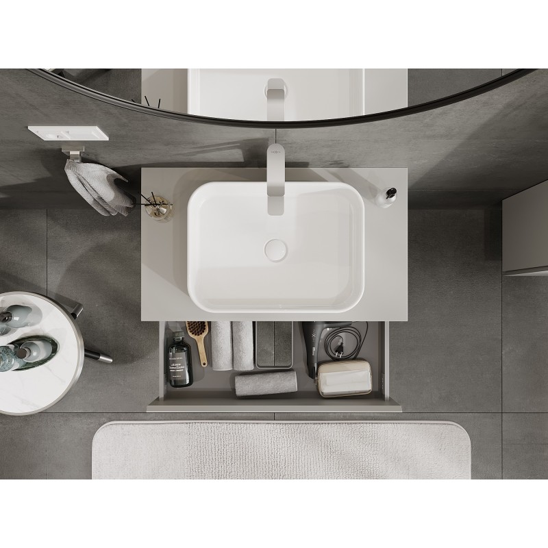 Mexen Orio шкаф за баня под умивалник 80 см с плот, 2 чекмеджета, сив мат - 91A10-08047-2-BFFC62