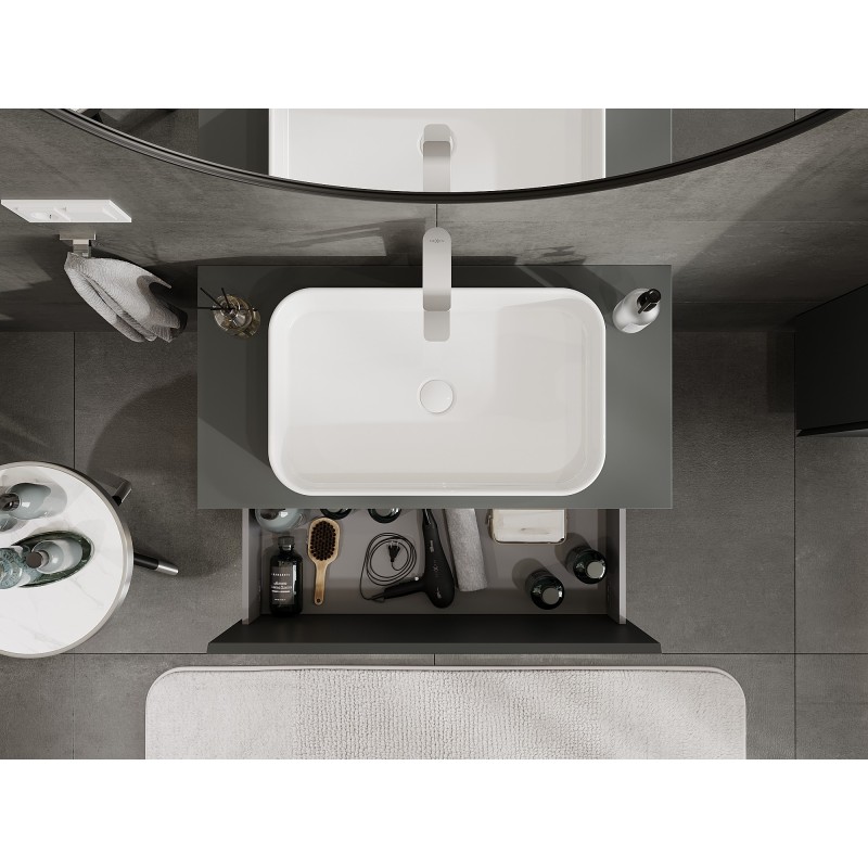 Mexen Orio шкафче за баня под мивка 90 см с плот, 1 чекмедже, графит мат - 91A10-09047-1-BFC66