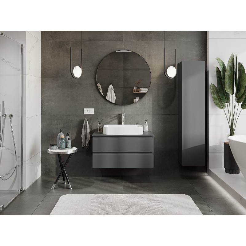 Mexen Orio шкаф за баня под умивалник 90 см с плот, 2 чекмеджета, матиран графит - 91A10-09047-2-BFFC66