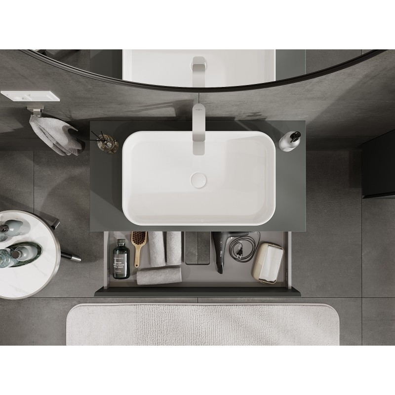 Mexen Orio шкаф за баня под умивалник 90 см с плот, 2 чекмеджета, матиран графит - 91A10-09047-2-BFFC66