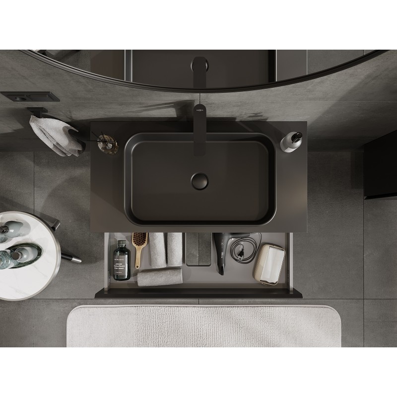 Mexen Orio баня шкаф под умивалник 90 см с плот, 2 чекмеджета, черен мат - 91A10-09047-2-BFFC71