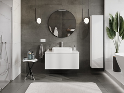 Mexen Orio шкаф за баня под мивка 100 см с плот, 1 чекмедже, бял гланц