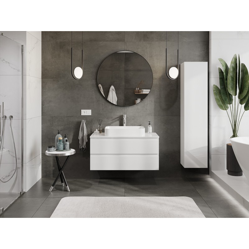 Mexen Orio шкаф за баня под мивка 100 см с плот, 2 чекмеджета, бял гланц - 91A10-10047-2-BFFC00