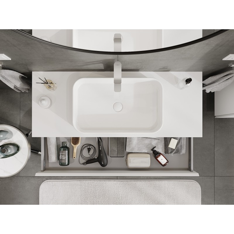 Mexen Orio шкаф за баня за умивалник 120 см с плот, 1 чекмедже, бяло мат - 91A10-12023-1-BFC01