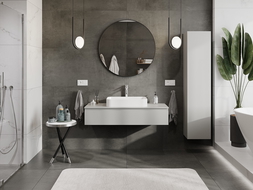 Mexen Orio шкафче за баня под мивка 120 см с плот, 1 чекмедже, сиво мат