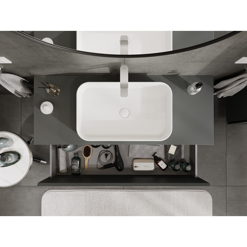 Mexen Orio шкаф за баня под мивка 120 см с плот, 1 чекмедже, графит мат - 91A10-12047-1-BFC66