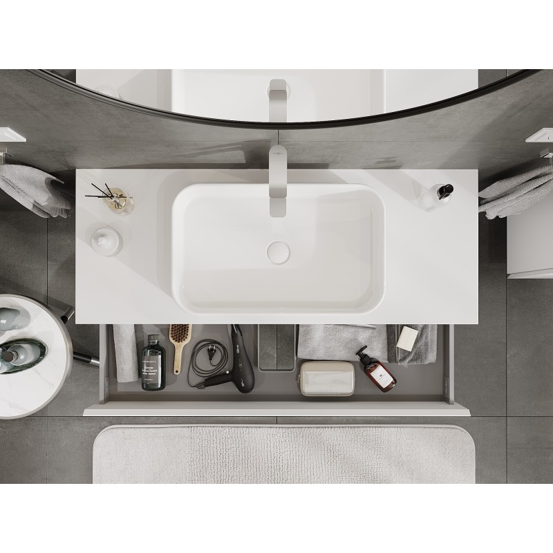 Mexen Orio баня шкаф под мивка 120 см с плот, 2 чекмеджета, бял мат - 91A10-12047-2-BFFC01