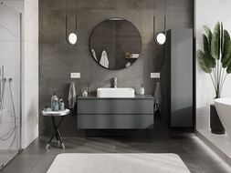 Mexen Orio баня шкаф за мивка 120 см с плот, 2 чекмеджета, матов графит - 91A10-12047-2-BFFC66