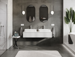 Mexen Orio баня шкаф за мивка 140 см с плот, 1 чекмедже, бял гланц - 91A10-14023-1-BFC00