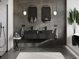 Mexen Orio шкаф за баня под мивка 140 см с плот, 1 чекмедже, черен мат