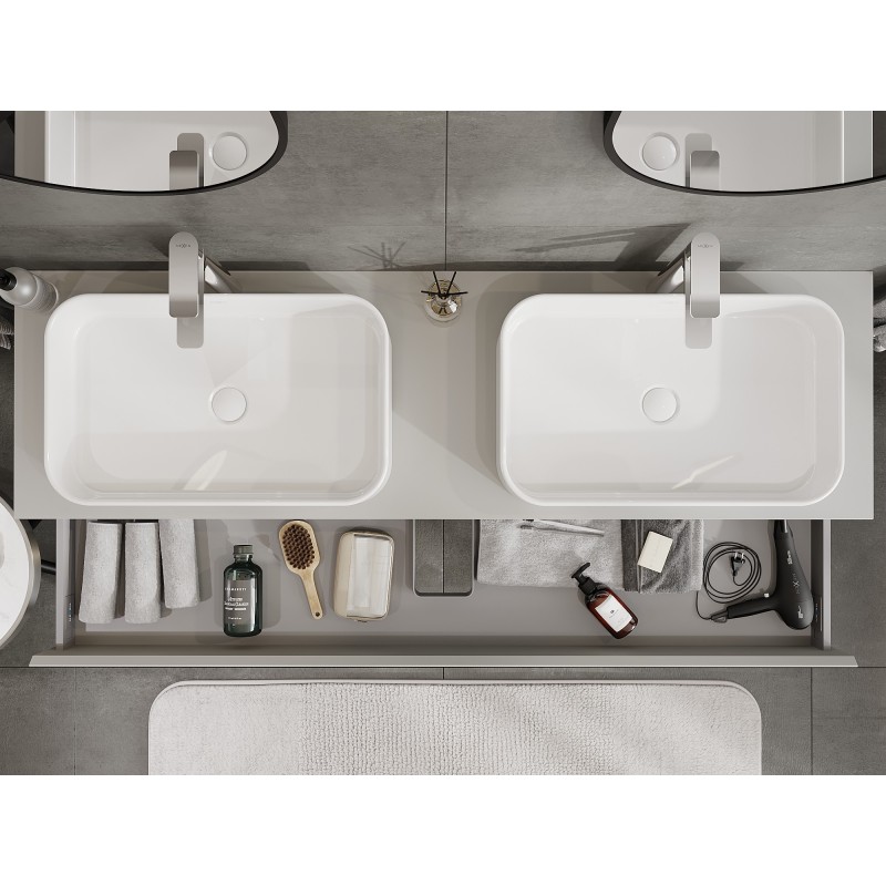 Mexen Orio шкаф за баня под умивалник 160 см с плот, 1 чекмедже, сив мат - 91A10-16023-1-BFC62