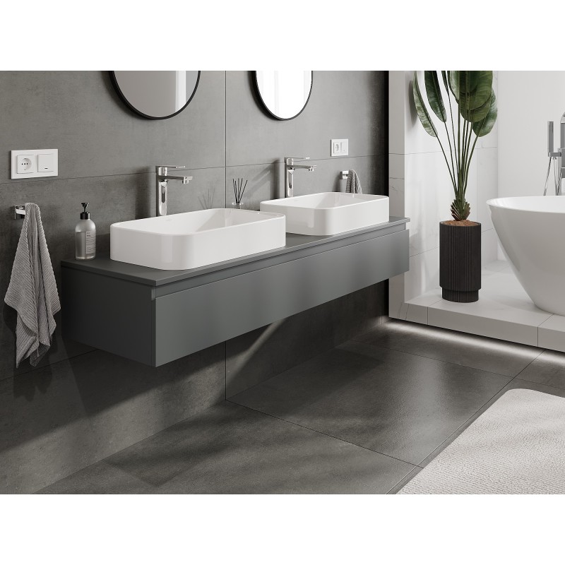 Mexen Orio шкаф за баня под мивка 160 см с плот, 1 чекмедже, матов графит - 91A10-16023-1-BFC66