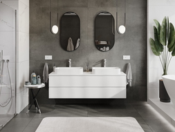 Mexen Orio шкаф за баня с мивка 160 см с плот, 2 чекмеджета, бял мат