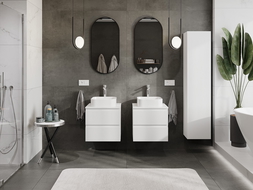 Mexen Rivel шкаф за баня 50 см с плот, 2 чекмеджета, рифован, бял мат - 91A20-05047-2-BFFC01