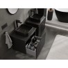 Mexen Rivel шкаф за баня за мивка 60 см с плот, 1 чекмедже, оребрена, черен мат
