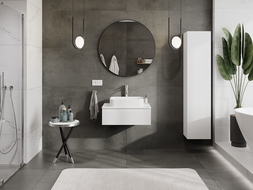 Mexen Rivel шкафче за баня под мивка 70 см с плот, 1 чекмедже, релефно, бяло