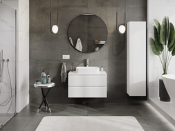 Mexen Rivel шкаф баня под мивка 80 см с плот, 2 чекмеджета, оребрен, бял мат - 91A20-08047-2-BFFC01