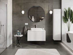 Mexen Rivel шкафа за баня под мивка 90 см с плот, 1 чекмедже, релефна, бяла мат - 91A20-09047-1-BFC01