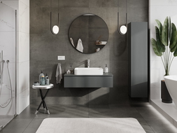 Mexen Rivel баня шкаф под мивка 100 см с плот, 1 чекмедже, рифелован , графит