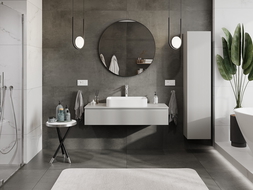 Mexen Rivel шкаф за баня под умивалник 120 см с плот, 1 чекмедже, фрезован, сив мат - 91A20-12023-1-BFC62